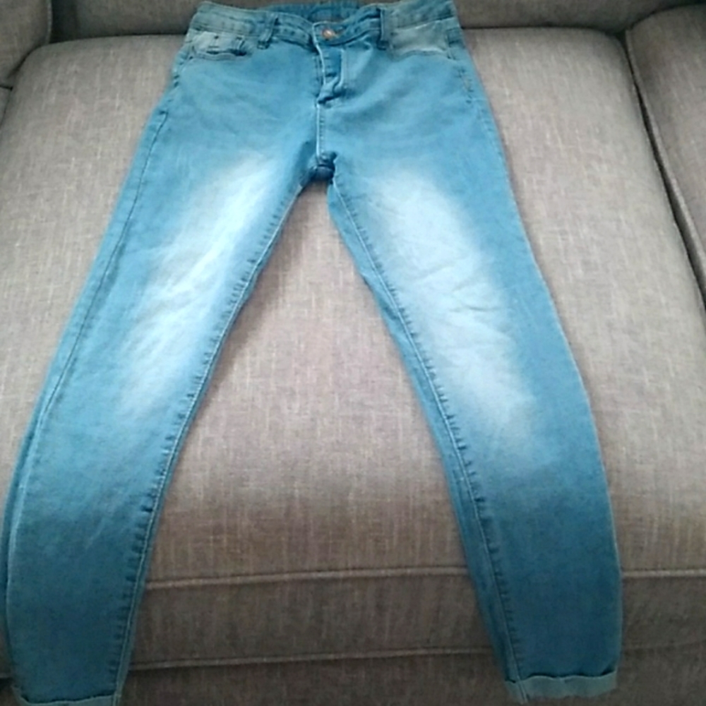 Skinny jeans, blue, high waist, size M, Shein.
